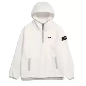 남여공용 우븐 레이어드 루즈핏 플리스 반집업 후디 N224UHD110