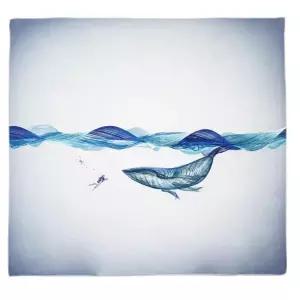 패브릭포스터 흰수염고래 L 바다인테리어 일러스트포스터 패브릭벽장식