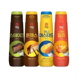 백설 소스 4종(스테이크 소스+돈까스 소스+허니머스터드+스위트칠리)