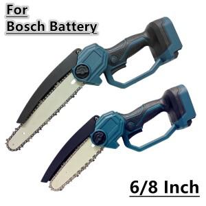 브러시리스 bldc 전기 톱 8 인치 6 체인 Bosch 호환 18V 배터리 용 무선 가지 치기 목재 절단 전동 공구