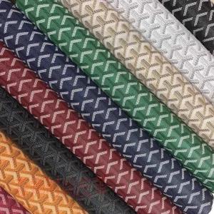 격자 무늬 레자 가죽원단 인조 피혁 합성 로고 패턴