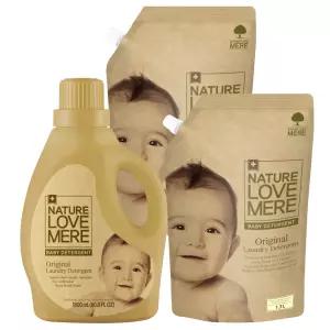 네이쳐러브메레 아기 세탁세제 용기 1800ml 1개 + 세제 리필 1300ml 2팩 총 3팩