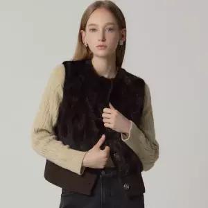 [GS특가][르오트(LeOT)] 고급스러운 천연밍크 100프로 에센셜 니트 베스트-사이즈 55~88다양