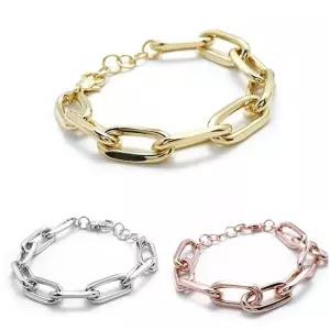 [하프클럽/]여자 실버 3Type 볼드체인 금색 팔찌