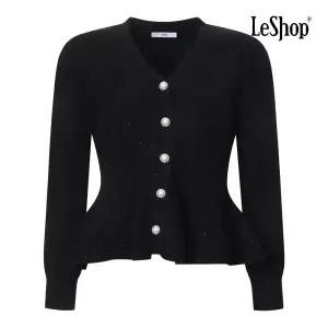 [롯데백화점]르샵 진주 버튼 펄 러플 라인 가디건 BPBKC015A