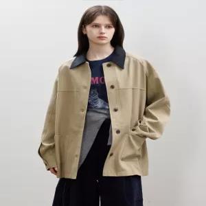 [비엔엑스]카라 배색 버튼업 긴팔 자켓 (BX3JK010L0)