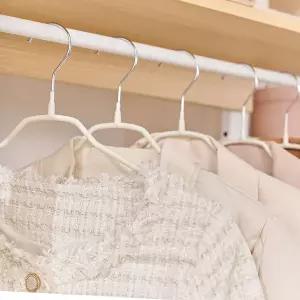 [제넥스] 강철 논슬립 슬림 옷걸이 25개 세트 (아이보리/블랙)