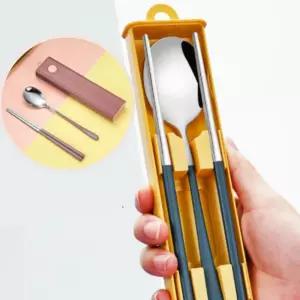 학생 직장인 수저세트 스텐 휴대용 수저통 도시락 급식 여행