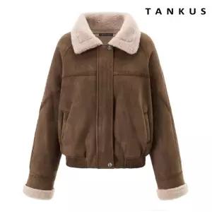 블루종 밑단 밴딩 시어링 양털 무스탕 자켓 (TX4JK024L0)