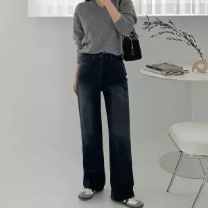 [에이와비] [140.150ver] #AWABMADE:_셔닐벨벳데님와이드팬츠 -키작녀/기장선택/2color/3size