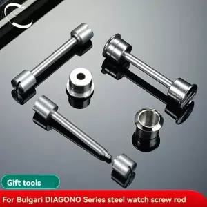 호환 Bulgari Watch DIAGONO 42mm Earstem 시계 스트랩 시계 밴드 나사 막대 도구가있는 스테인레스 스틸