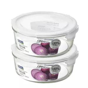 [리퍼] 글라스락 클래식 화이트에디션 원형 2050ml, 2조, 1개