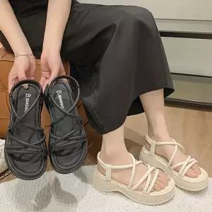 [하프클럽/레이디슈]레이디슈 꼬임 스트랩 통굽 웨지 플랫폼 샌들 0256