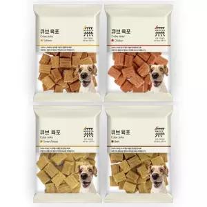 무마진 큐브육포 80g 치킨 소고기 연어 고구마 4봉