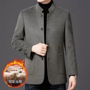 하프 모직 울 캐주얼 남자코트 코트 슬림핏 추동 기모 차이나카라 원템4