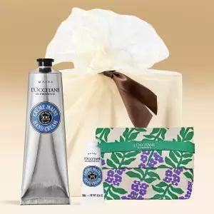 [록시땅](강남점)[기프트] 시어 버터 핸드 크림 150ml 세트 (카리테 콩포르)(+디럭스 1종+파우치)