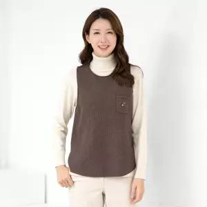 [모슬린]엄마옷 라운드 포켓 니트 조끼 512FGH204 마담중년여성빅사이즈50대60대