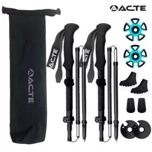 액트 접이식 카본스틱 AST-236 2개1세트 접이식 폴딩 5단 스틱 일자 등산용 노르딕워킹 트레킹