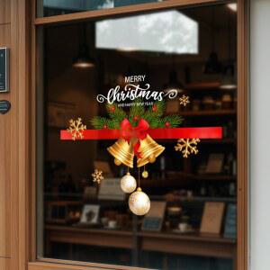 1 조각 45Cm * 60Cm 크리스마스 창 스티커 도어 보우 패턴, 가정, DIY 간단한 파티 눈송이 용품에 기타 휴일 흡착, 학교, 및 조작, 장식 벨 요소 볼 정적 사무실 라이트 적합
