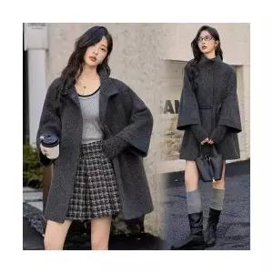 템퍼티샵 여성 리버시블 울 코트 추동 차이나 레이스 하프 모직 SOH4