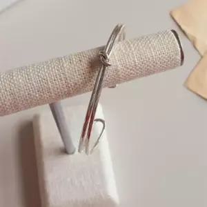 여성 패션 매듭 실버 오픈 뱅글 꼬임 레이어드 팔찌