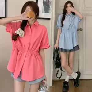 고품질 남방 겨울 여성셔츠 루즈핏 빅사이즈 프릴블라우스 (WFJ49J2)