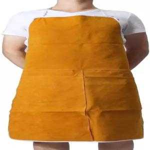 CZP 디자이너 카우하이드 용접 앞치마 작업 안전 작업복 유리 공예가 대장장이용 노랑 약 60*90cm