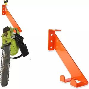 전기톱 홀더 10인치 u2013 헤비 듀티 벽걸이 랙 차고 정리 및 도구 보관용 10게이지 스틸 체인톱 행거