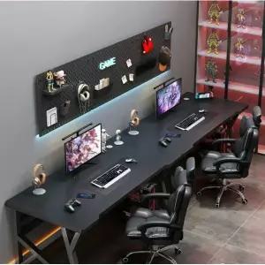 최강 게이밍 2인용 흑백 PC방 컴퓨터 책상 블랙 200cm B