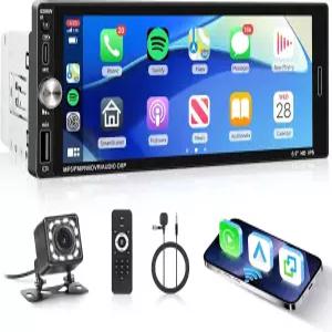 무선 카플레이 안드로이드 오토 미러 링크가 있는 싱글 딘 카 스테레오 드라이오토 라디오 블루투스