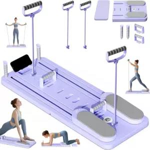 뉴트립 필라테스 보드 - 집에서 사용할 수 있는 다용도 접이식 리포머 세트 운동을 위한 다목적 슬라이딩