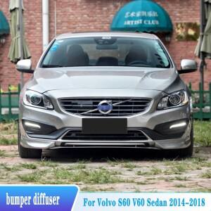 [호환품]볼보 호환 S60 V60 세단용 2014 앞 범퍼 디퓨저 스플리터 립 스포일러 가드 커버 ABS 플라스틱 튜