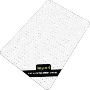 로우 파일 카펫용 아미라셀 사무실 의자 매트 45인치 x 53인치 컴퓨터 카펫 바닥용 투명 책상 이지