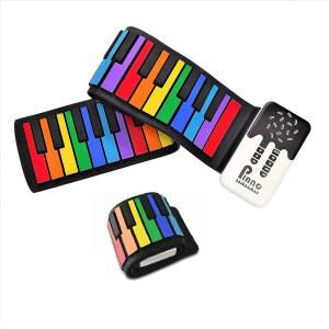 [미국배송] MAGICON 49 키 롤업 일렉트로닉 디지털 뮤직 피아노 충전식 녹음 기능 8가지 톤 6가지 교육용 데모 노래 및 내장 스피커 토이 기프트 (49키 NEW)