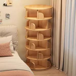 모던 틈새 원형 회전 책장 수납장 코너 선반 침실
