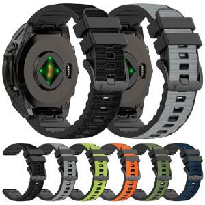 22mm 스포츠 나일론+실리콘 밴드 가민 호환 페닉스 8 프로 E 7 7X 6 6X 5 5X/에픽스/인스팅트/포러너 970