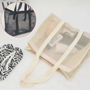 여름 물놀이 메쉬 비치백 목욕 가방 수영장 숄더백