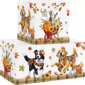 클래스타일 추수감사절 가을 바구니 호박 큐브 보관함 상자 선반용 잎 칼락스 책 옷을 위한 보관 컬러풀 펫