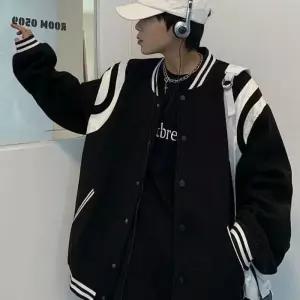 [하프클럽/]오버핏 스트릿 블랙 스타디움 자켓 DMS-JUA-Q4121614