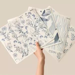 주방용 스웨덴 행주 재활용 4팩 오버사이즈 세탁 가능한 큰 셀룰로오스 재사용 청소 종이 타월 흡수성