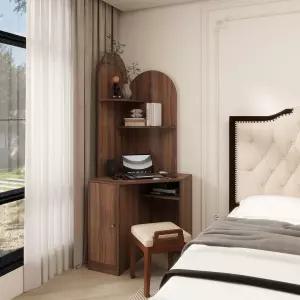 해피 코너화장대 원룸 침실 수납장 의자 원목 책상