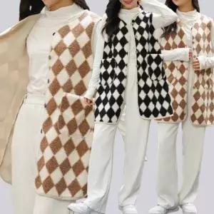 겨울 다이아 아가일 롱조끼 2컬러