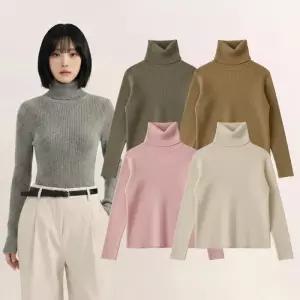 여성니트티 목폴라니트 하프넥 터틀넥니트  반목폴라