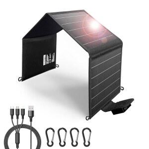 [미국배송] NHZOTUD 20W 휴대용 태양광 패널 충전기 타입 C 및 USB A가 장착된 접이식 패널 아이폰호환 아이패드호환 POWER BANK 카메라 발전소용 고속 충전 IP65