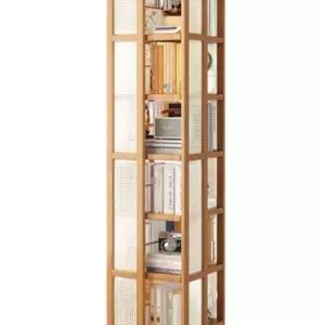 회전책장 코너 북타워 서재 라탄 회전형 원형 책꽃이 원목 교구장 틈새 선