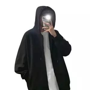 [하프클럽/]나프커 블랙 얇은 오버핏 무지 후드집업 빅사이즈 루즈핏 남녀