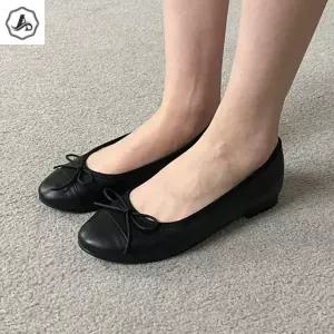 [애슬릿] 플랫 슈즈 여성 리본 발 편한 소 가죽 빅사이즈 국산