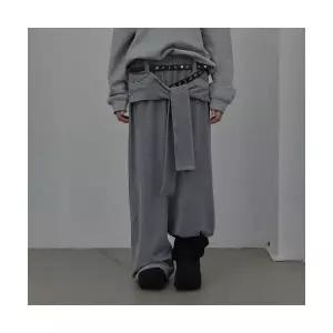 LCDC TIED DETAIL JERSEY PANTS (MELANGE GREY)