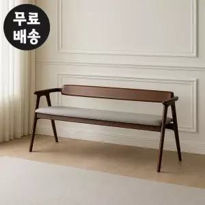 커셀 고무나무 원목 3인용 벤치 의자 식탁 그레이