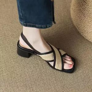 라탄무늬스트랩샌들K08 WE5D6F3